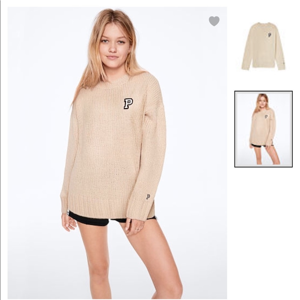 PINK cream knit sweater